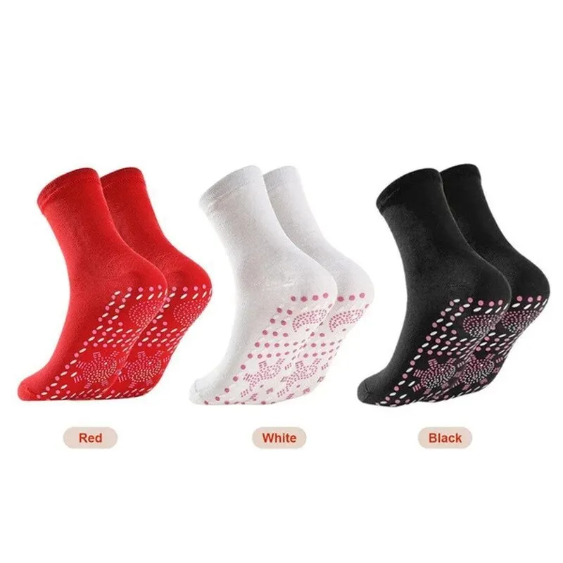 1 pair Unisex Self-heating Magnetic Therapy Care Socks Winter Elastic Slimming Breathable Comfortable Warm Sports Massage Socks