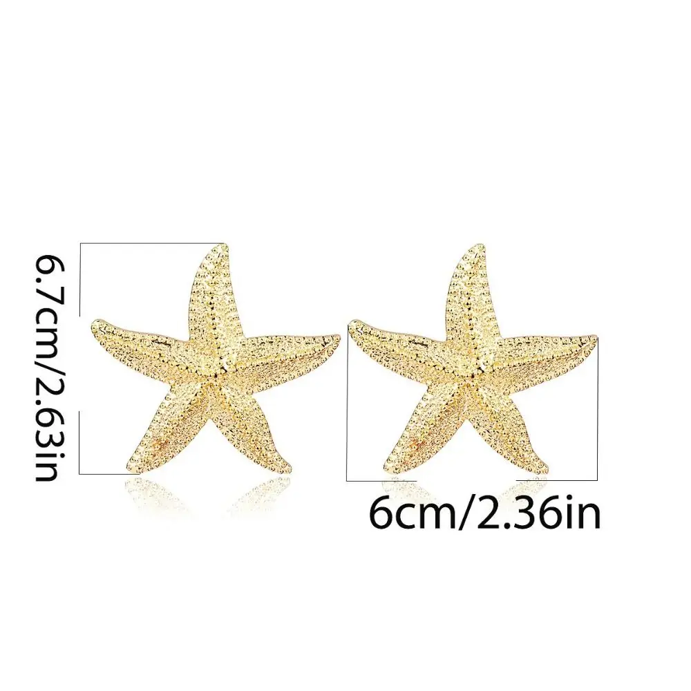 Женские серьги-гвоздики из сплава простые ювелирные украшения в виде морской