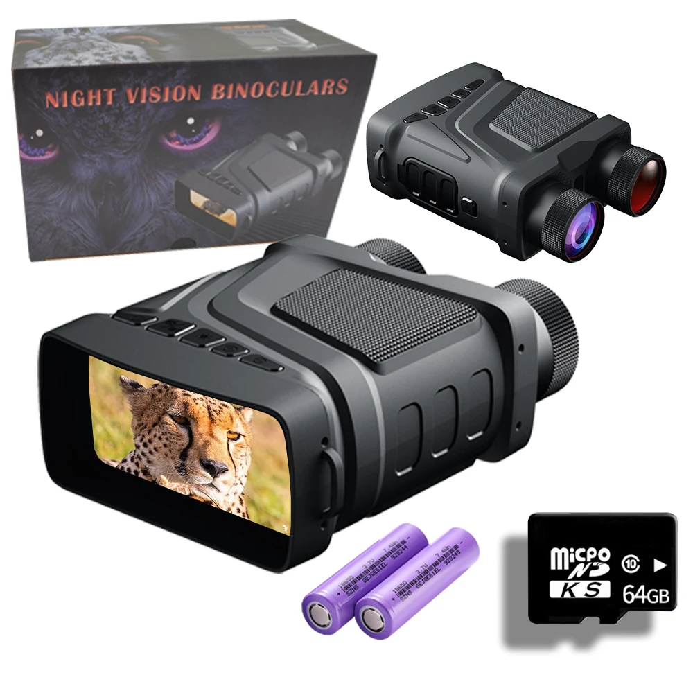 Rechargeable Night Vision Binoculars 850nm Infrared HD 5X Digital Zoom Telescope Night Goggles for Hunting Camping Surveillance