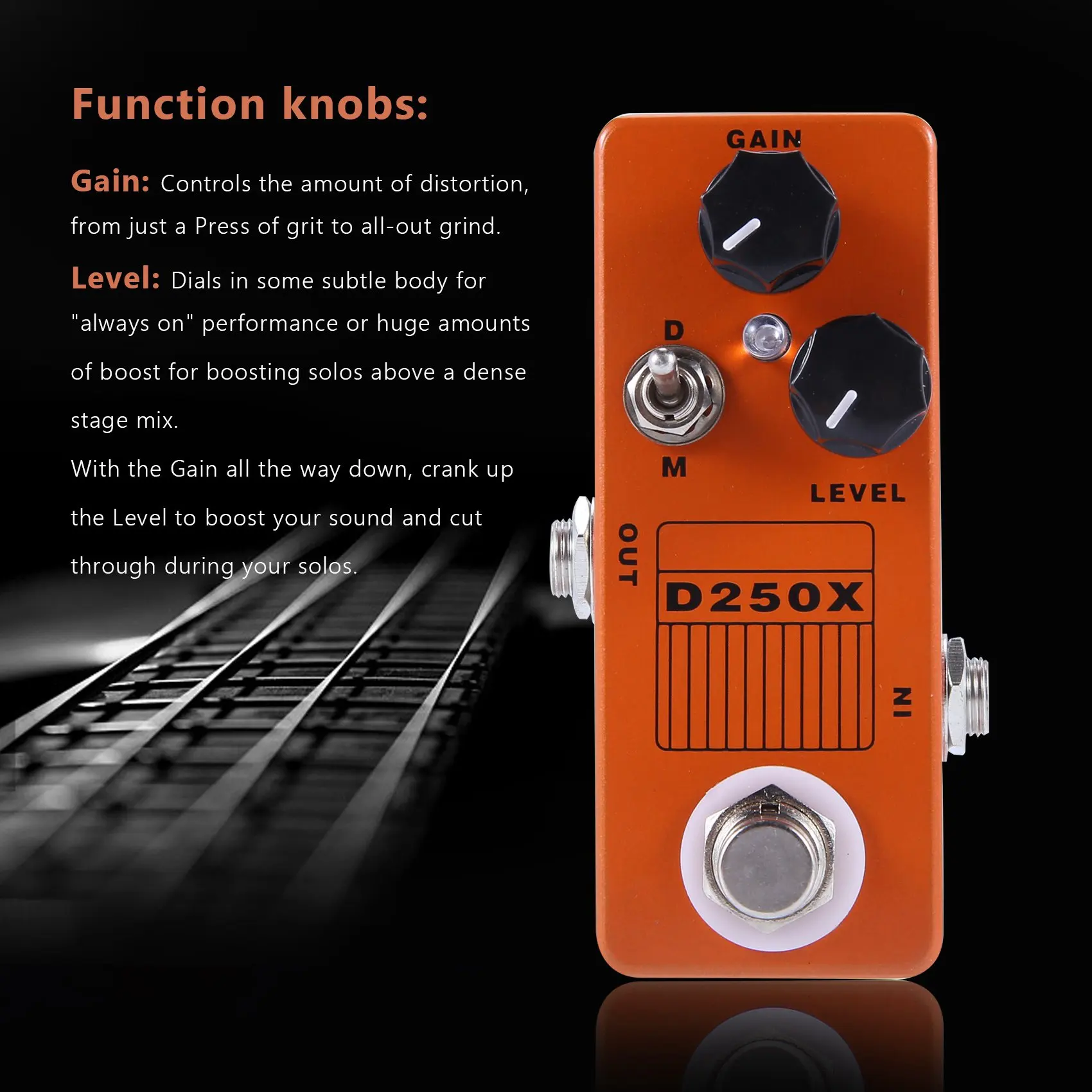 Mosky D250X Mini Overdrive предусилитель для гитары педаль эффектов с настоящим обходным