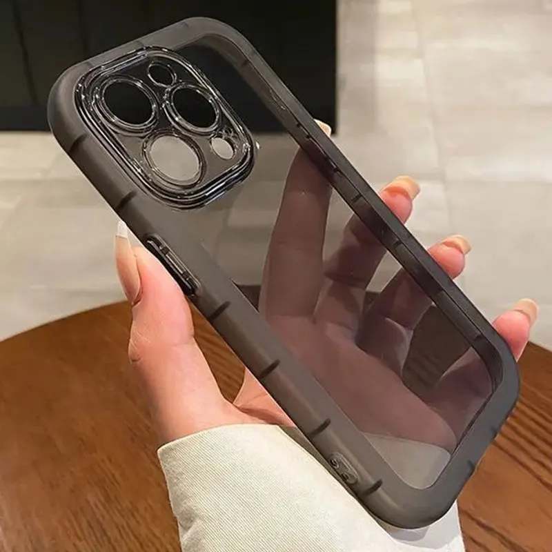Противоударный силиконовый прозрачный чехол для телефона iPhone 11 12 13 14 Pro Max XR X XS 7 8 Plus SE, защита объектива, прозрачные чехлы, крышка