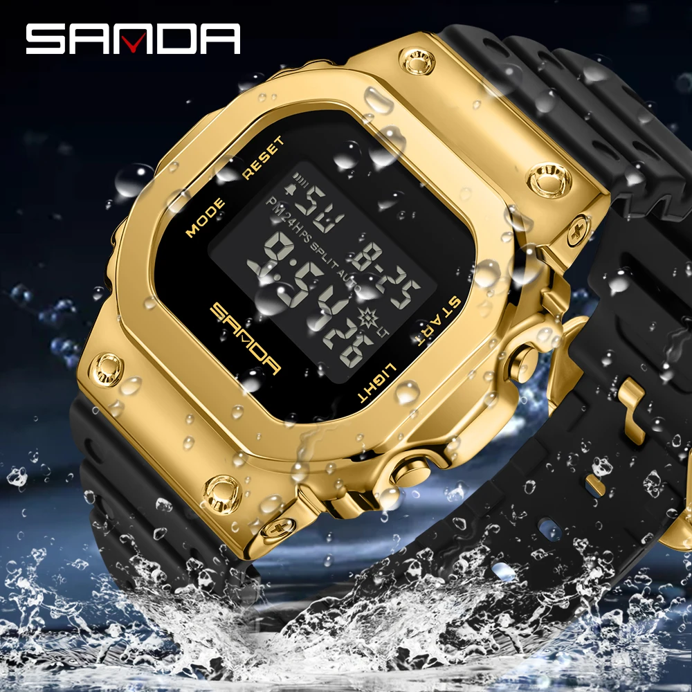 SANDA New Sports Electronic Watch Men And Women Square Junior High School High School Students LED Digital Watch Simple Trend enlarge