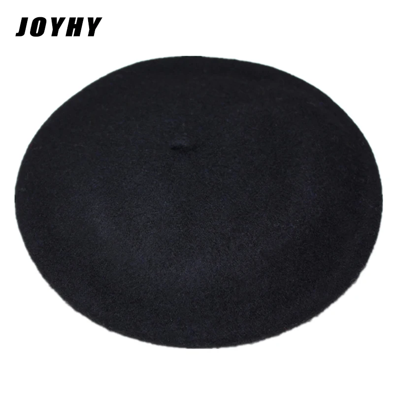 

Женская однотонная шерстяная шляпа JOYHY, яркий цвет, цвет: черный, красный, зеленый, плоская шляпа