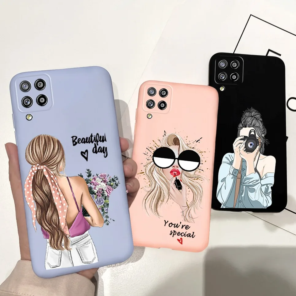 Задняя крышка с милым астронавтом и космосом для Samsung Galaxy A22 5G чехлы мультяшным
