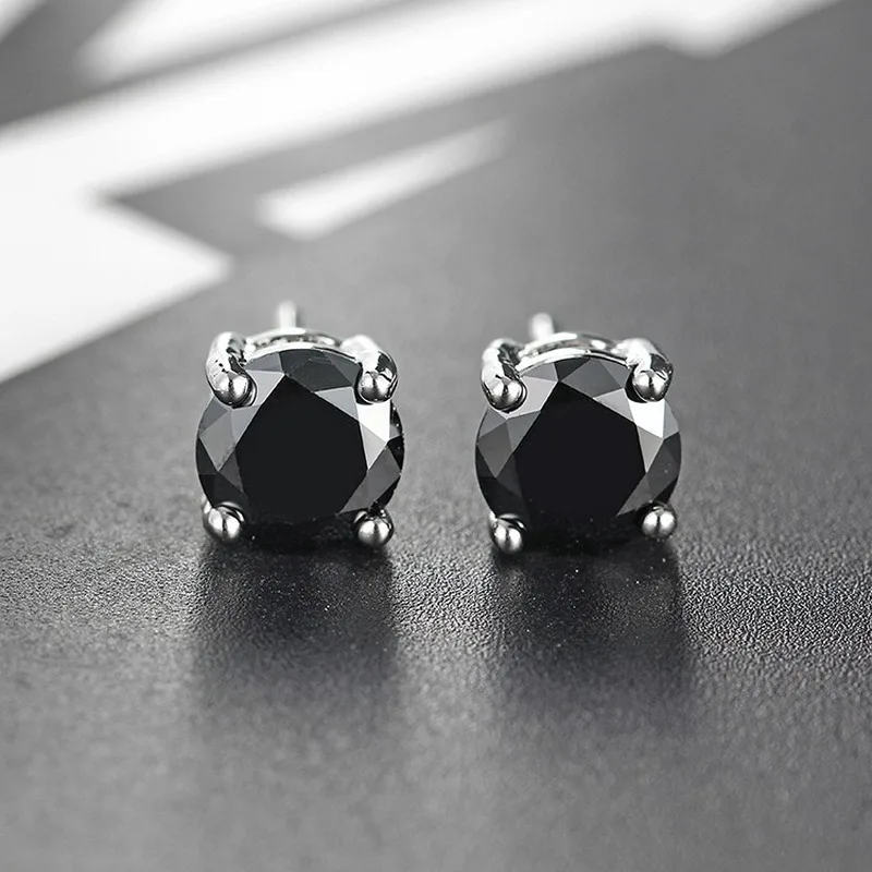 

7MM Circle Multicolor Zircon Earring Women's Fashion Earrings Four Claws Zircon Earring