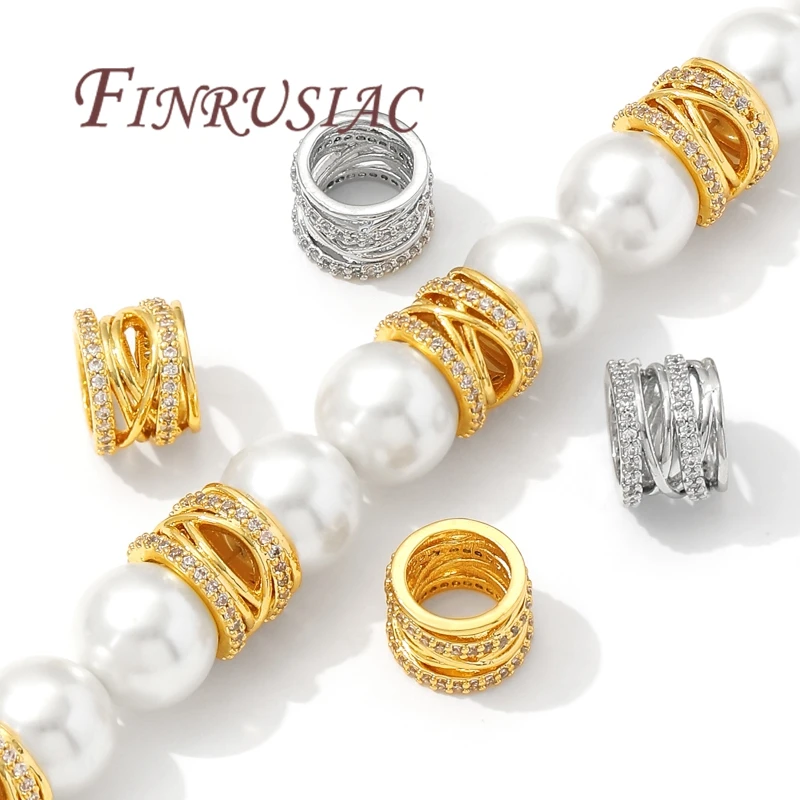 Фото Бусина-разделитель/Бусины с большим отверстием 7,6 мм * 10 мм, позолоченные бусины-разделители 18 карат для изготовления браслетов, бусины для ожерелья, аксессуары, фурнитура «сделай сам» №2