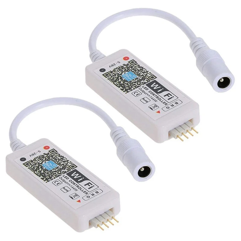

2X RGB Led Light Strip Voice Control Work With Alexa & Google Home, WIFI Wireless Smart Controller