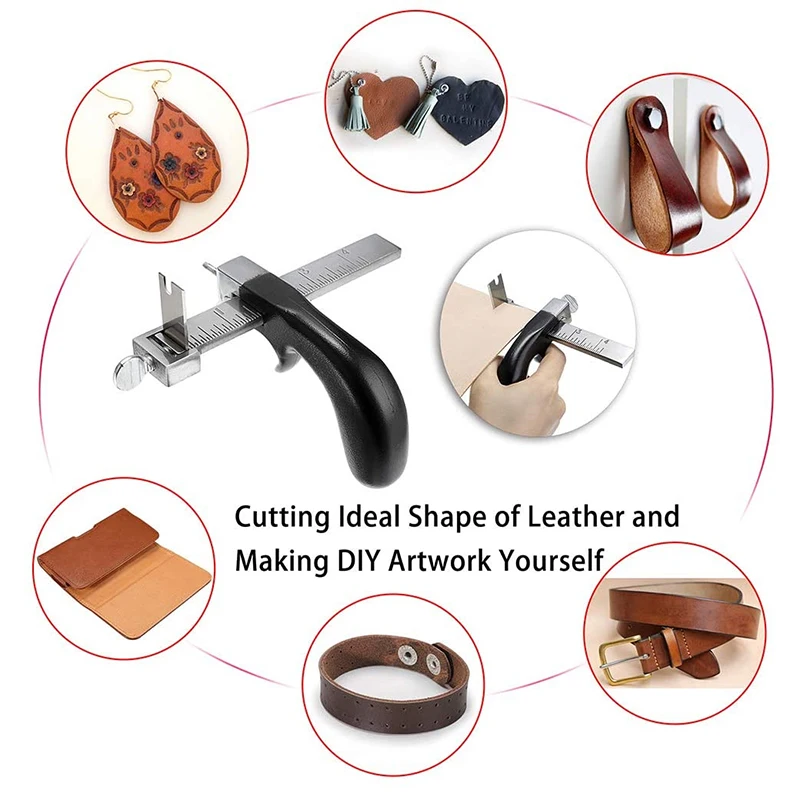 

Professional Draw Adjustable Gauge Leather Strap String Belt Adjustable Cutter Hand Cutting Craft Tool