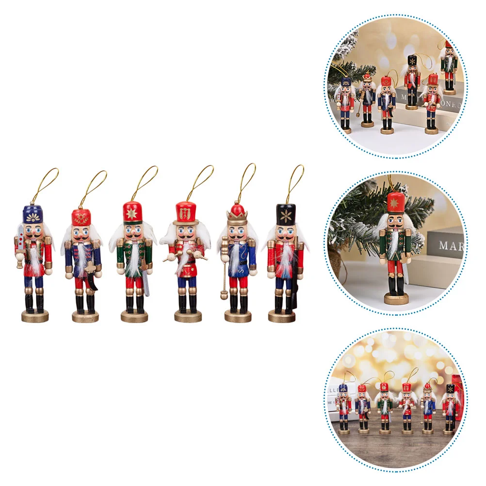 

Nutcracker Christmas Decor Hangingornaments Wooden Soldier Pendants Tree Decoration Figures Table Figurine Ornament Decorations