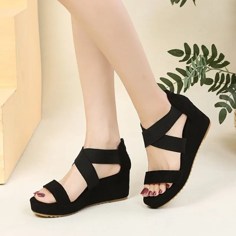 

Женские босоножки с круглым носком, летняя модная повседневная женская обувь на высоком каблуке, 55