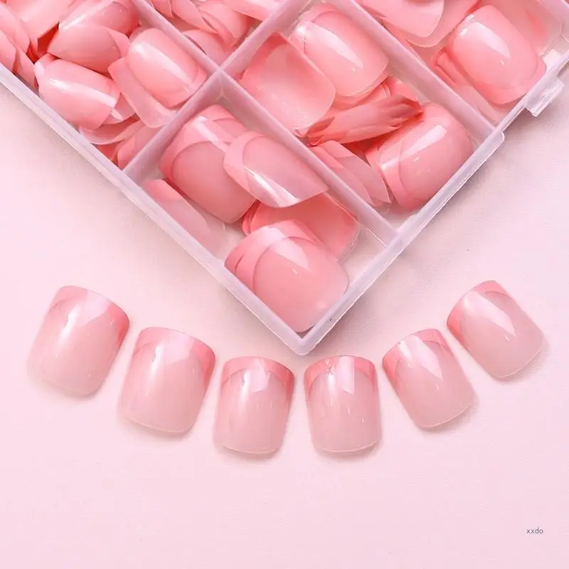 120 шт. натуральные акриловые искусственные ногти квадратные короткие типсы для