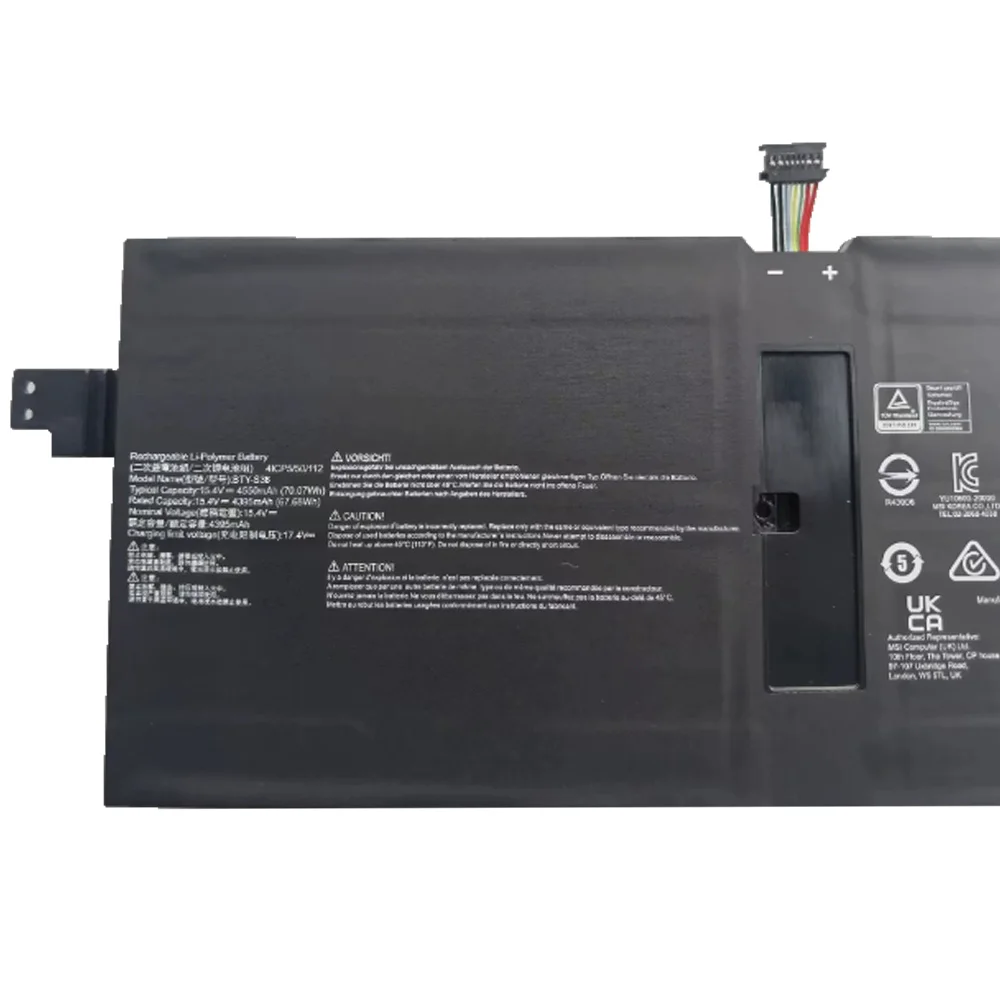 BTY-S3B 15 4 В 70 07WH 4550 мАч Совершенно новый аккумулятор для ноутбука MSI черного цвета