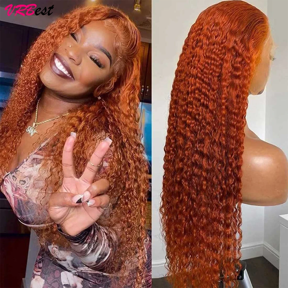 Ginger Orange Lace Front Wig Deep Wave Curly Full Lace Front Human Hair Wigs Water Wave HD Lace Frontal Wig Factory Price Ginger Orange Lace Front Wig Deep Wave Curly Full Lace Front Human Hair Wigs Water Wave HD Lace Frontal Wig Factory Price