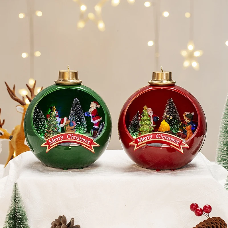 

1 Piece Village Luminous Ornament Figurine Christmas Decorations Crafts Xmas Decor A