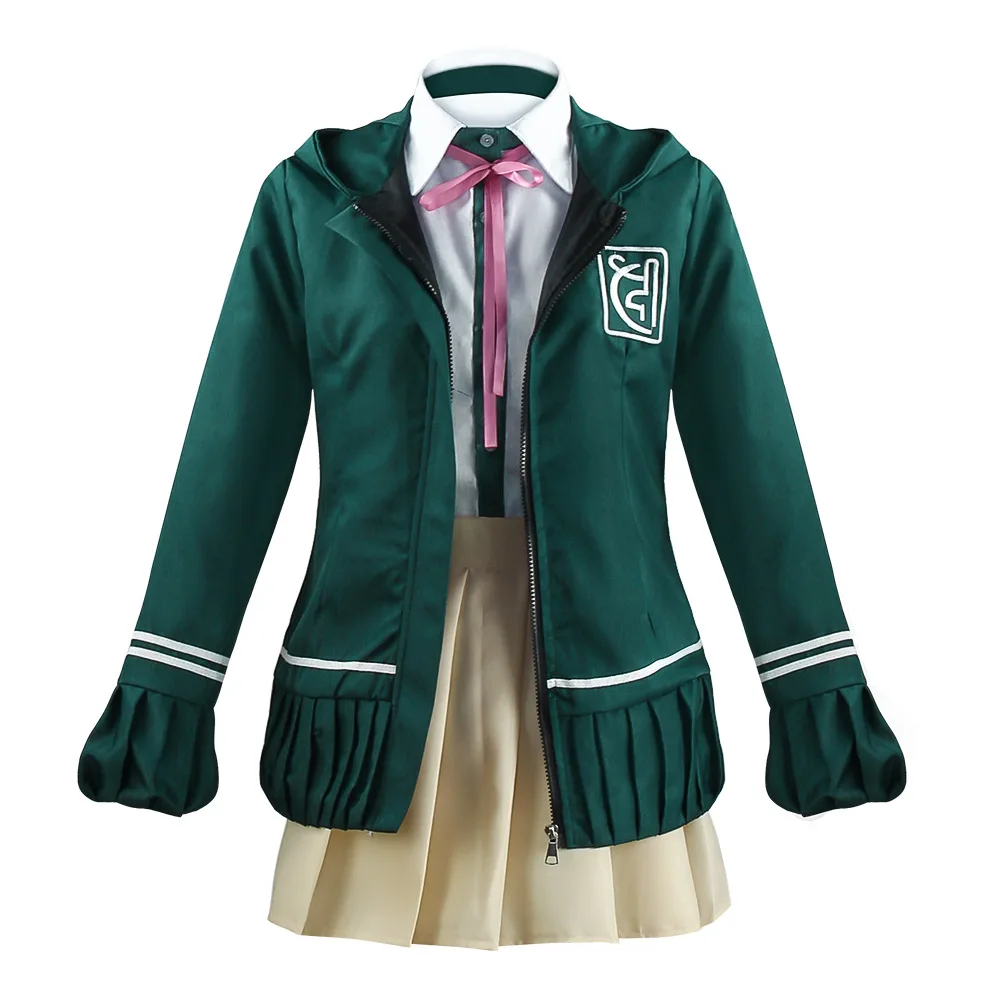 

Anime Danganronpa Nanami ChiaKi Cosplay Costume Woman Green Coat Jk Uniform Student School Uniform Halloween Show Dress Up Daily