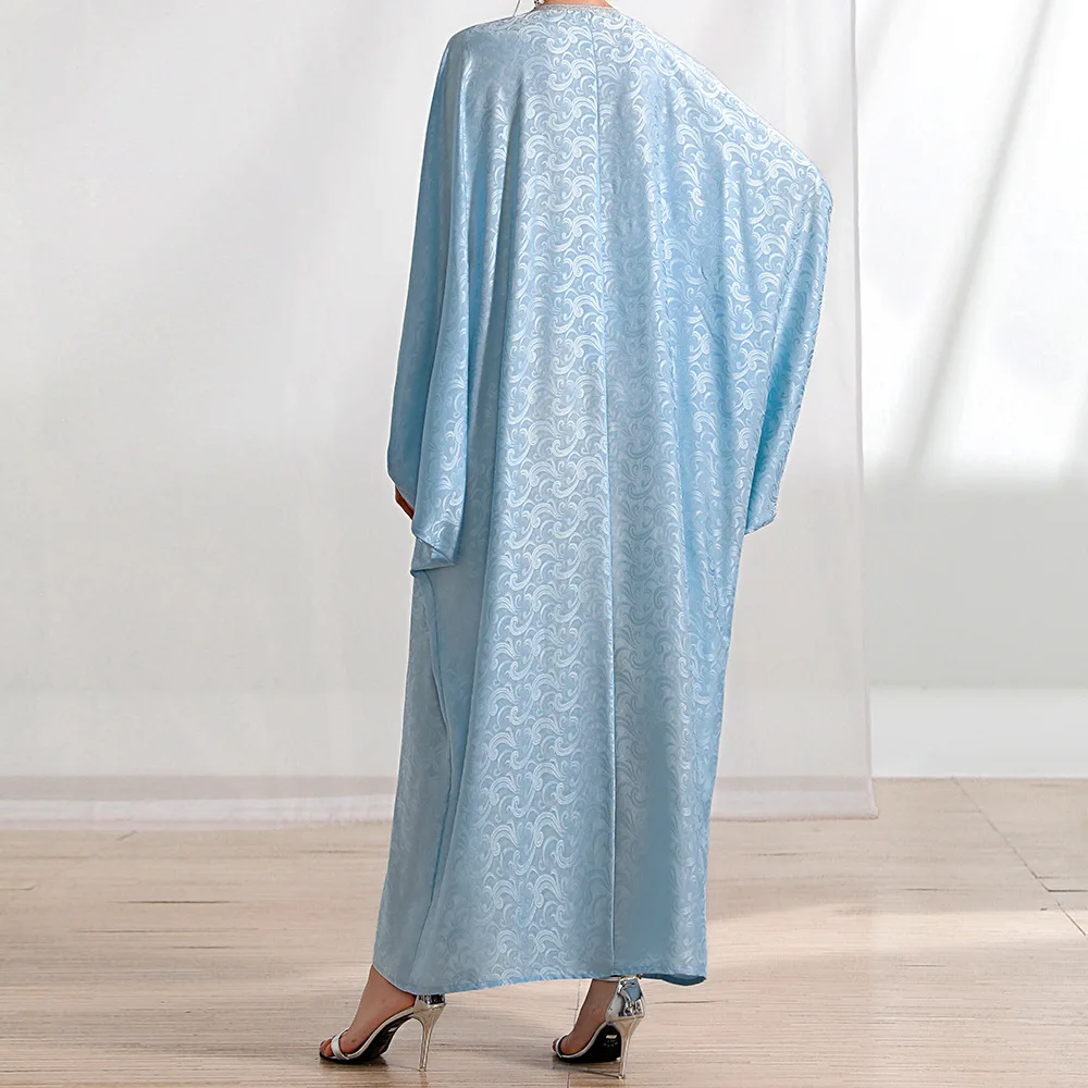 Women Spring and Summer Muslim Celebrities Handmade Beads Fringe Bat Shirt Robe Turkey Abaya Arab Morocco Kraftan Robe