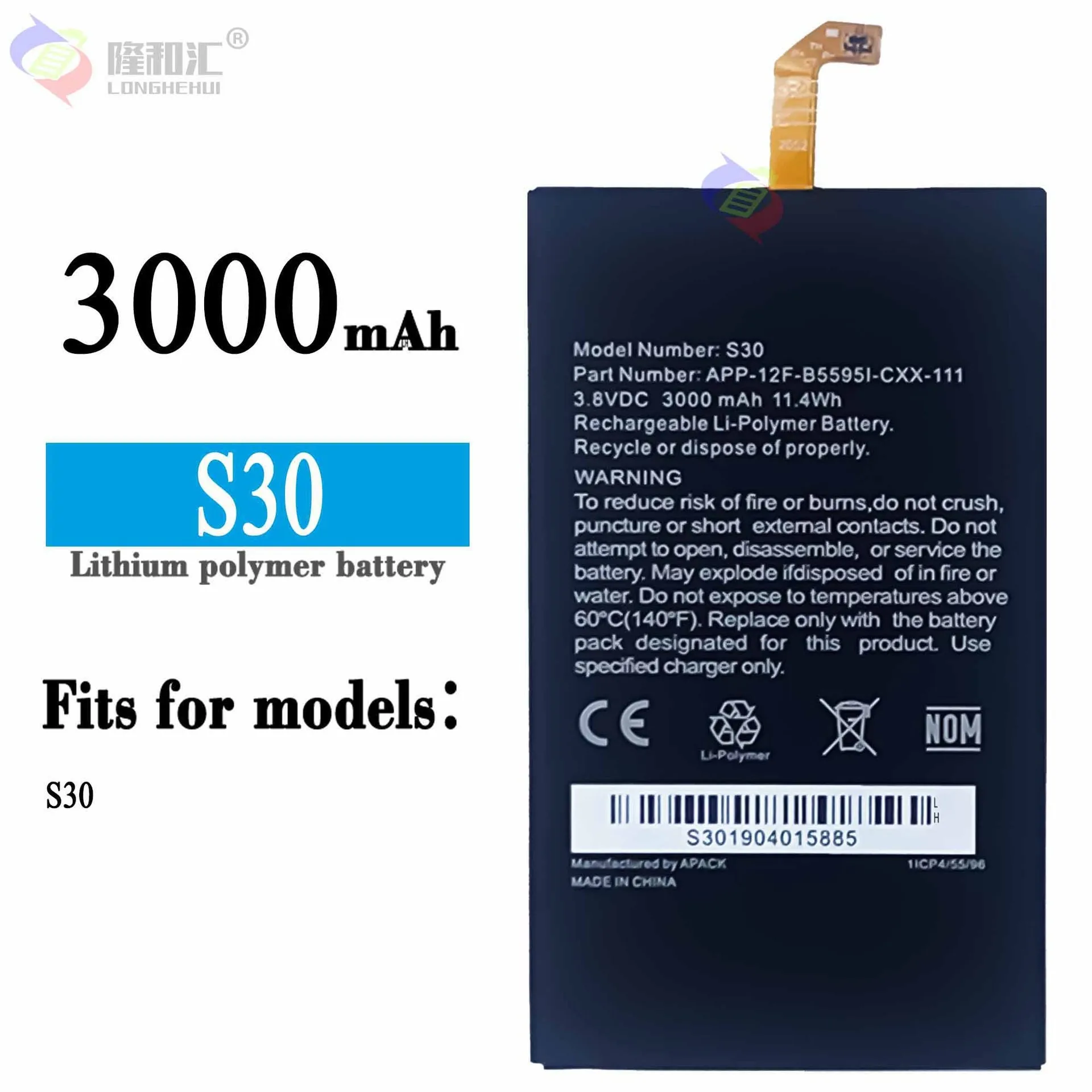 new original 3.85V 3000mAh S30 For CAT S30 Battery High Quality Replacement Bateria For CAT S30 Mobile Phone