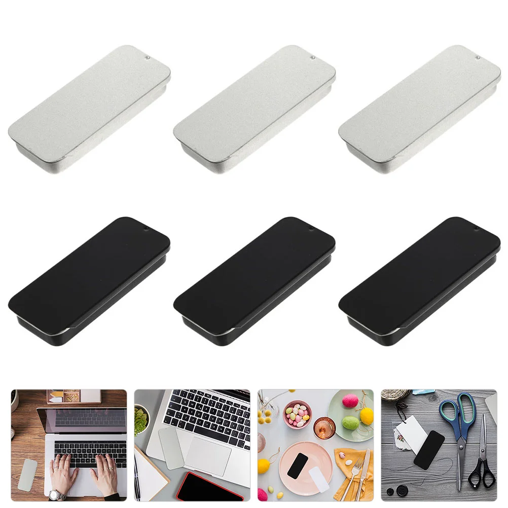 

Tin Metal Box Storage Candy Tins Boxes Lid Organizer Rectangular Hinged Withslide Containers Small Container Cans Pantry Case