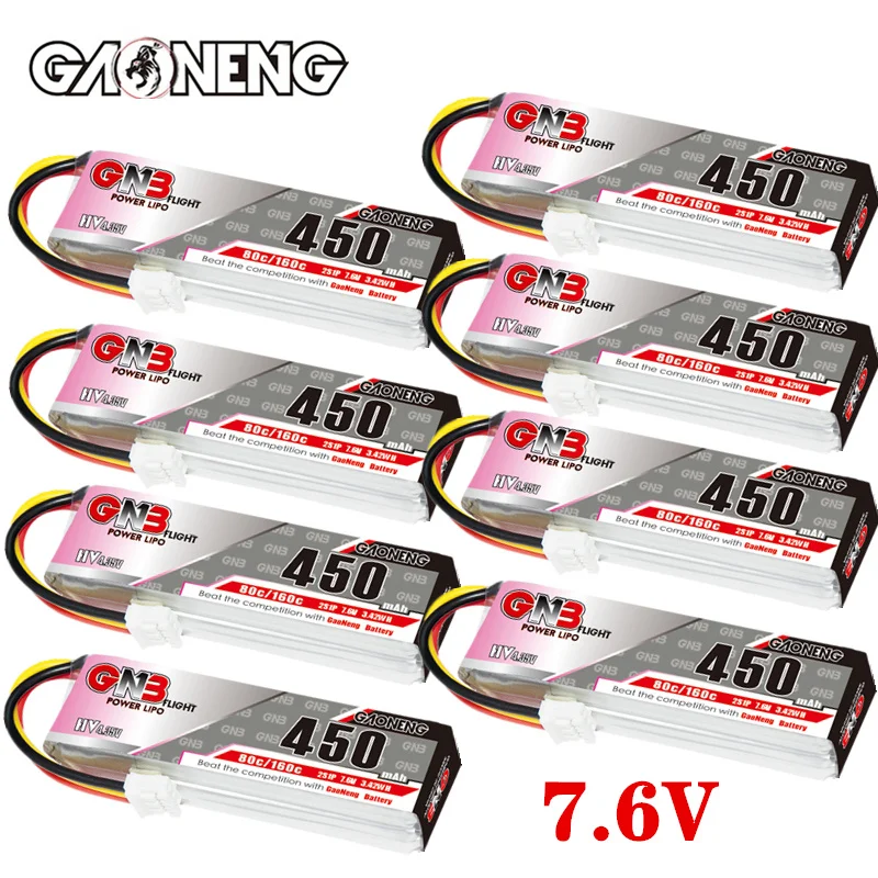 

GAONENG GNB 2S 7.6V 1700mAh 80C/160C Lipo Battery For RC Car Toy High Rate Helicopter Drone Parts 7.6V Battery