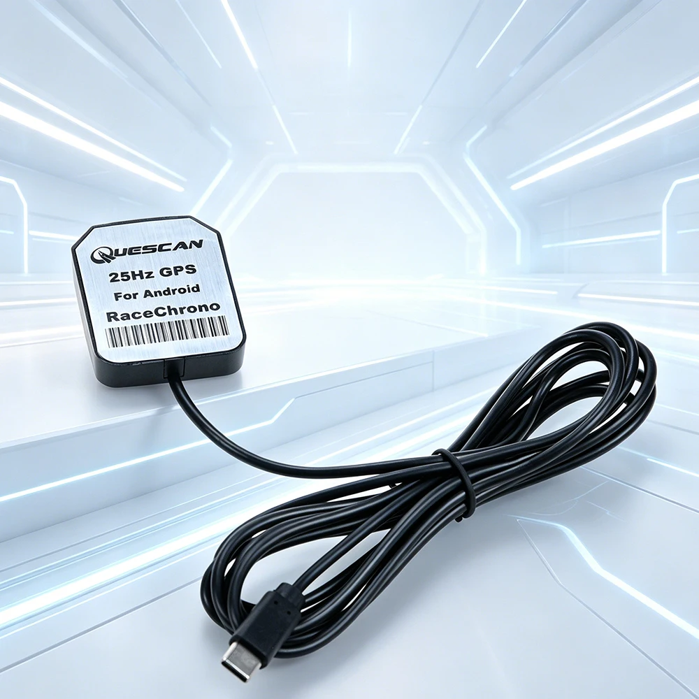 Фото GPS-приемник QUESCAN Android USB Type-C 25 Гц для RaceChrono GPS Galileo GLONASS BeiDou, для картинга, автоспорта, измерения времени на кругах, GPS 50 Гц №4