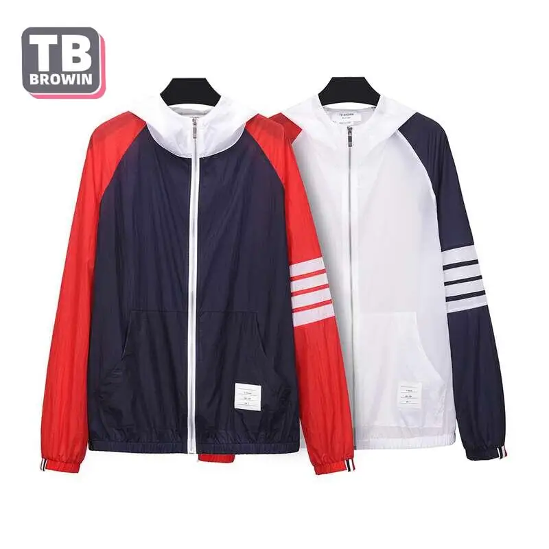 

TB BROWIN Thom Men Jacket Brand Quick Dry Sunscreen Clothing Uv Sun Protection Summer Coats Thin Casual Hooded Skin Windbreaker