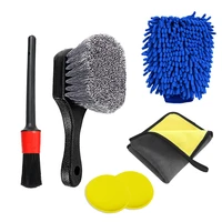 microfibre car wash cleaning tools set gloves towels applicator pads sponge car care kit wheel brush car detailing cleaning kits