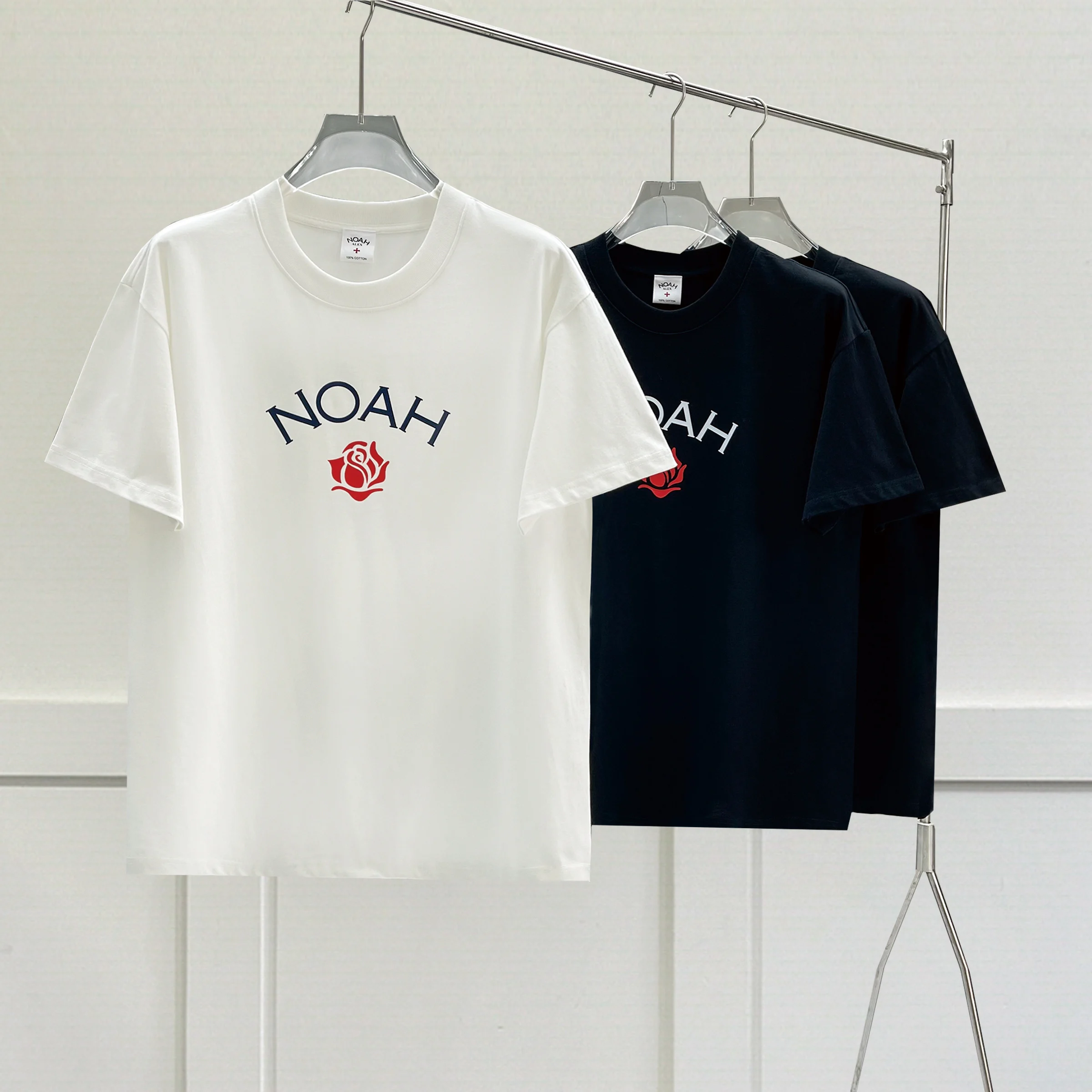 

Niche tide brand NOAH rose American summer everything loose men's couple style short sleeve T-shirt