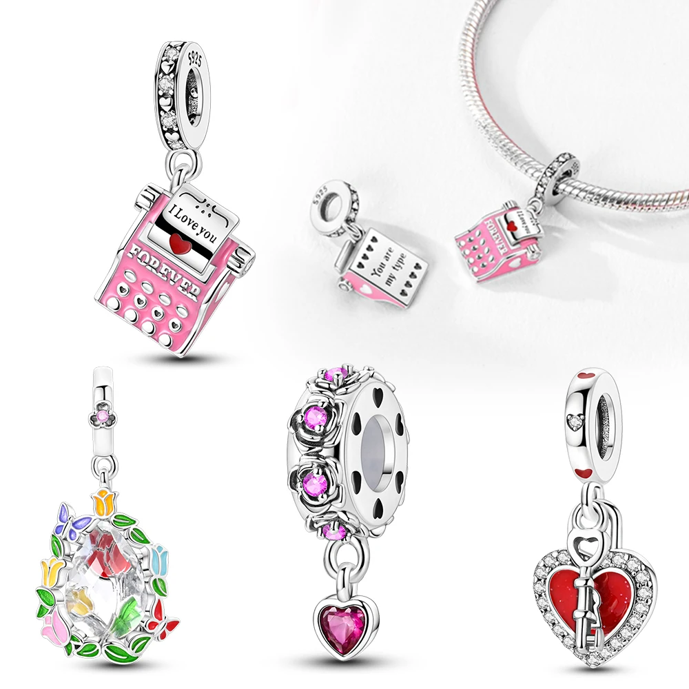 Подвеска-подвеска из стерлингового серебра 925 пробы с любовью пишущей машинкой