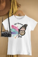simple butterfly pattern printed womens white t shirt ladies top fashion casual round neck 2022 summer short sleeve comfortable