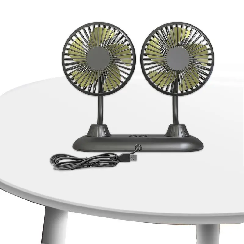

Cooling Fan For Car Car Dashboard Dual Heads Fan 4.5inch Car Fan USB Rechargeable 360 Degree Rotatable Car Fan For Auto SUV