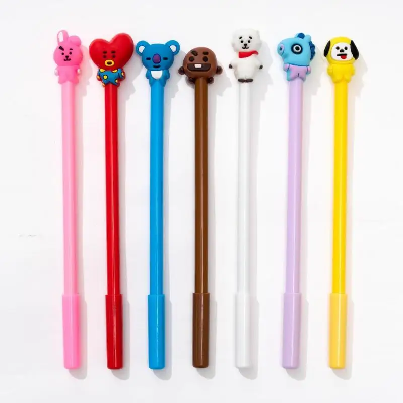 

7 Styles Kawaii Anime Version Bt21Ed Cute Cartoon 0.5Mm Gel Pen Writing Pen Ballpoint Pen Signature Pen Student Stationery