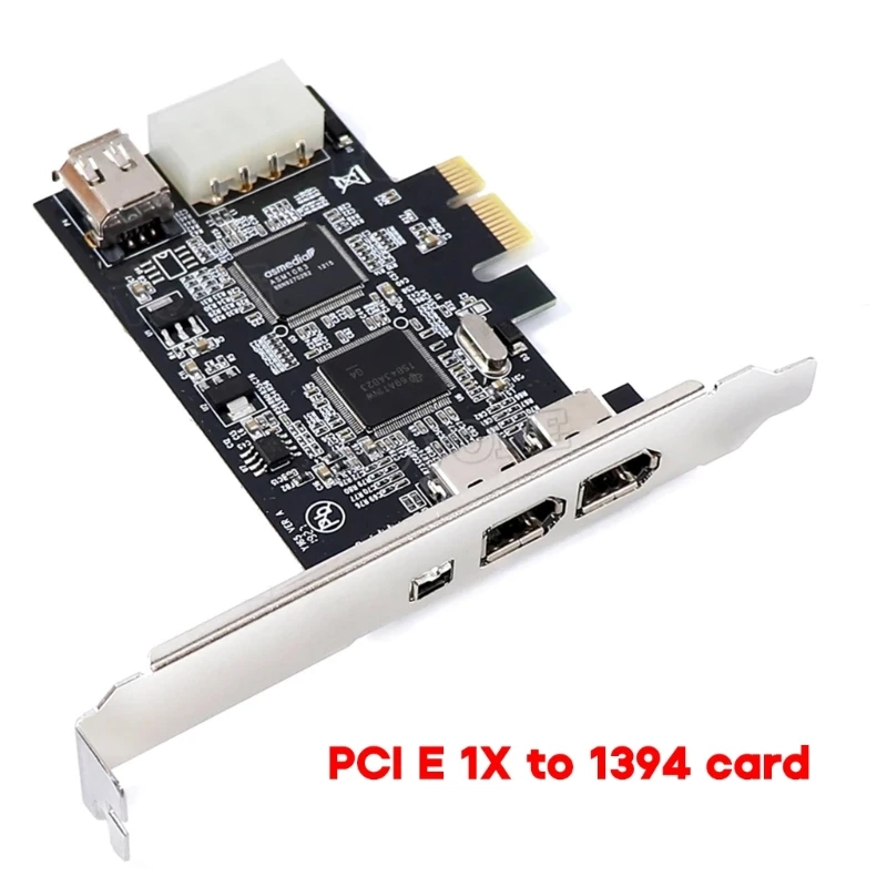 

1 Set PCI-e 1X IEEE 1394A 4 Port(3+1) Firewire Card Adapter 1394 A PCIe With 6 Pin To 4 Pin IEEE 1394 Cable For Desktop