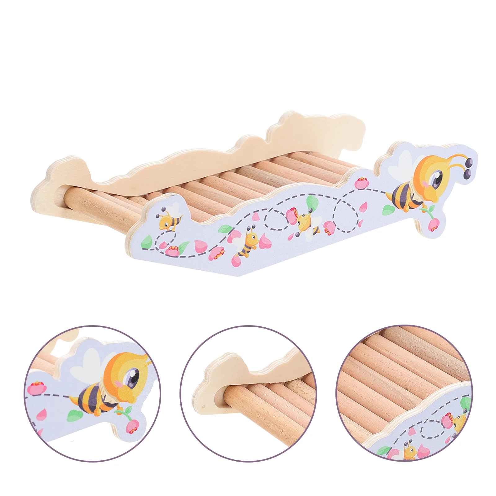

Hamster Ladder Toy Bridge Chinchilla Wooden Rat Climbingchew Suspension Cage Bendy Platform Toys Playground Animalwear Delicate