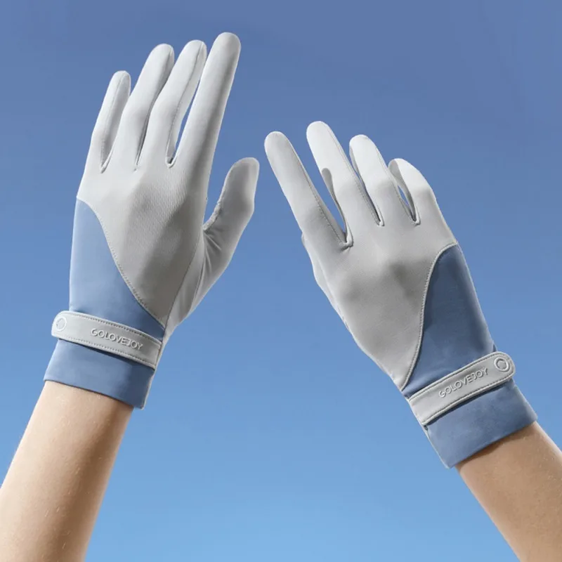 

Женские солнцезащитные ледяные шелковые перчатки для вождения езды на велосипеде Нескользящие охлаждающие перчатки для сенсорного экрана...