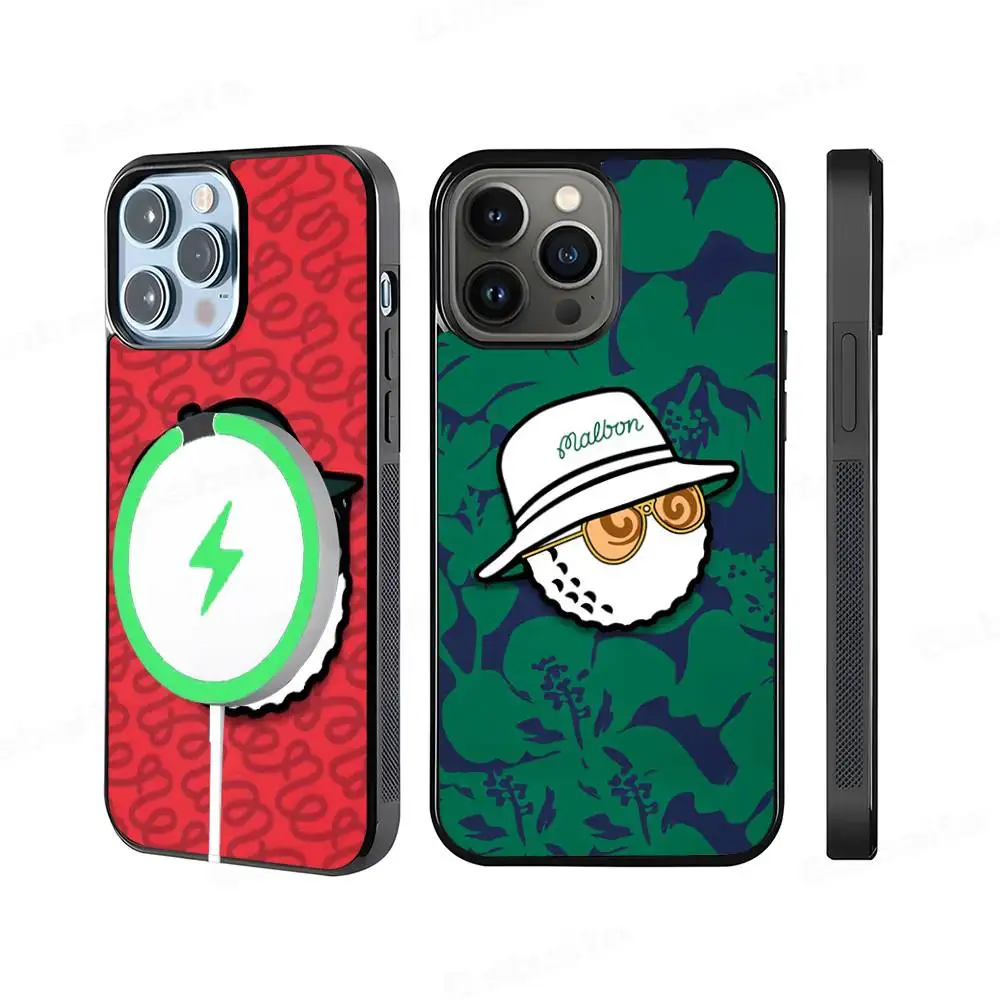 Фото Чехол для телефона Leisure Sports M-Malbones G-Golf для iPhone 16 15 14 13 12 11 17 Pro Max Plus с магнитной беспроводной зарядкой №1