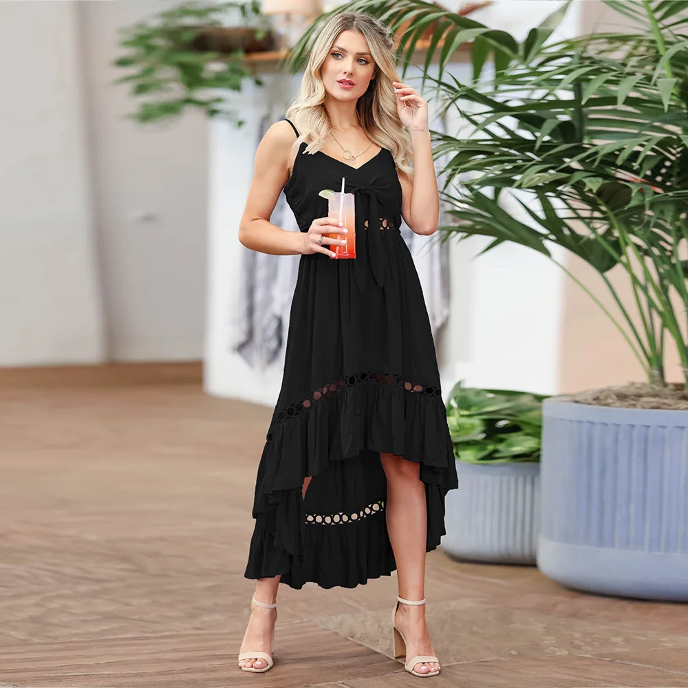 

Summer 2022 Lace Non-gauge Halter Plus-size Women's Slim Chiffon Dress