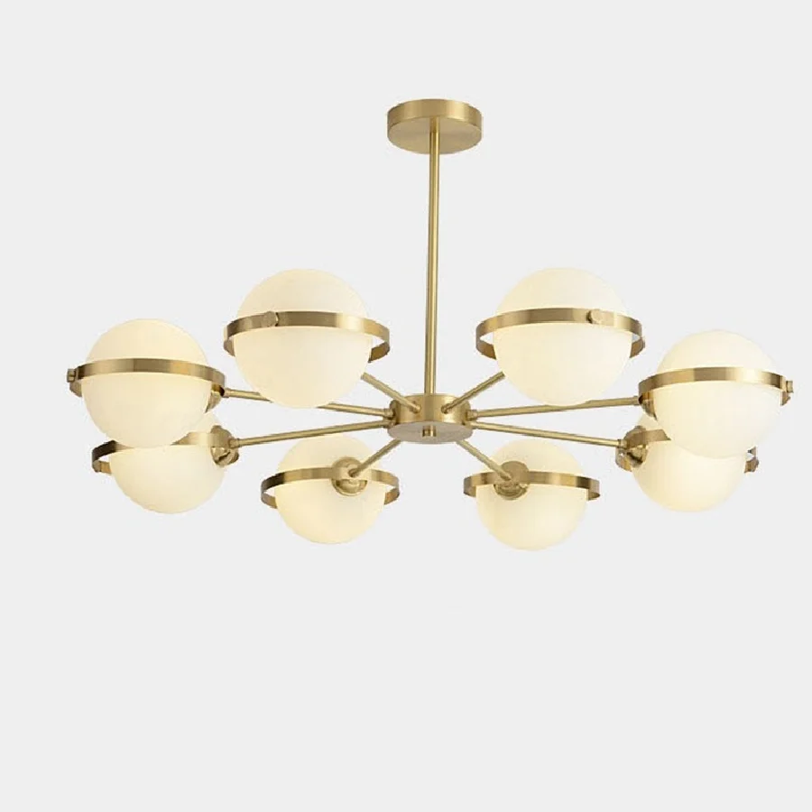 

High-end Brass Suspension Lamp Ball Pendant Lamp Luxury Ceiling Pendant Chandeliers Hang Lamp for Foyer Staircase Atrium