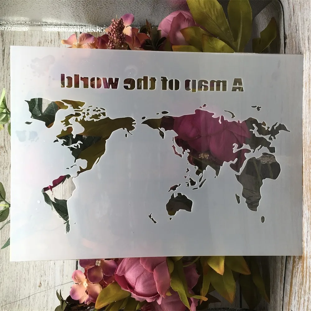 

A4 29cm World Map DIY Layering Stencils Wall Painting Scrapbook Coloring Embossing Album Decorative Template