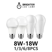 1 8pcs bright led bulb lamp ac 220v 8w 18w b22 e27 high lumen high explicit finger led bulb lighting for living room for home