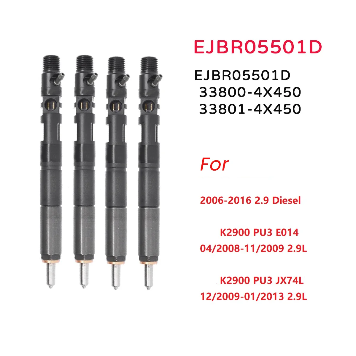 

4 шт., форсунка EJBR05501D 33800-4X450 33801-4X450 для Delphi Hyundai / KIA BONGO K2900 2.9L