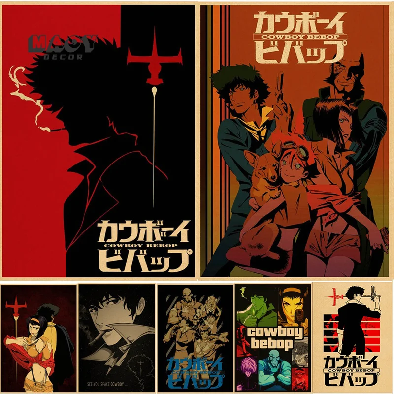 

New Vintage Cowboy Bebop Japan Kraft Paper Poster Anime Posters Print Painting Retro Canvas Picture Living Home Room Bar Decor