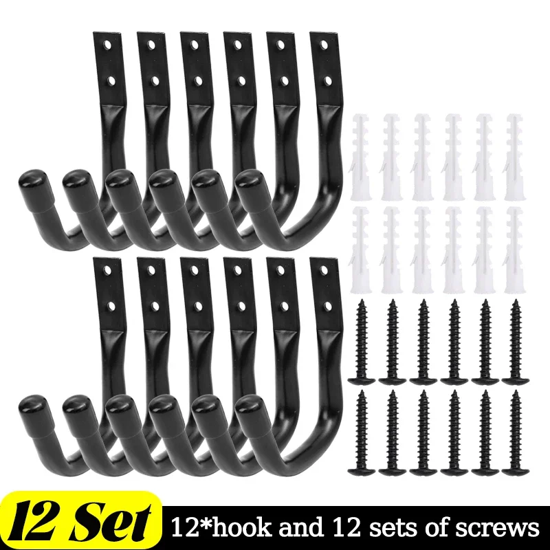 

Железные настенные крючки черного цвета