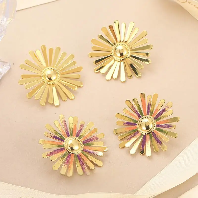 Модные массивные серьги в стиле панк винтажные металлические 18-каратные