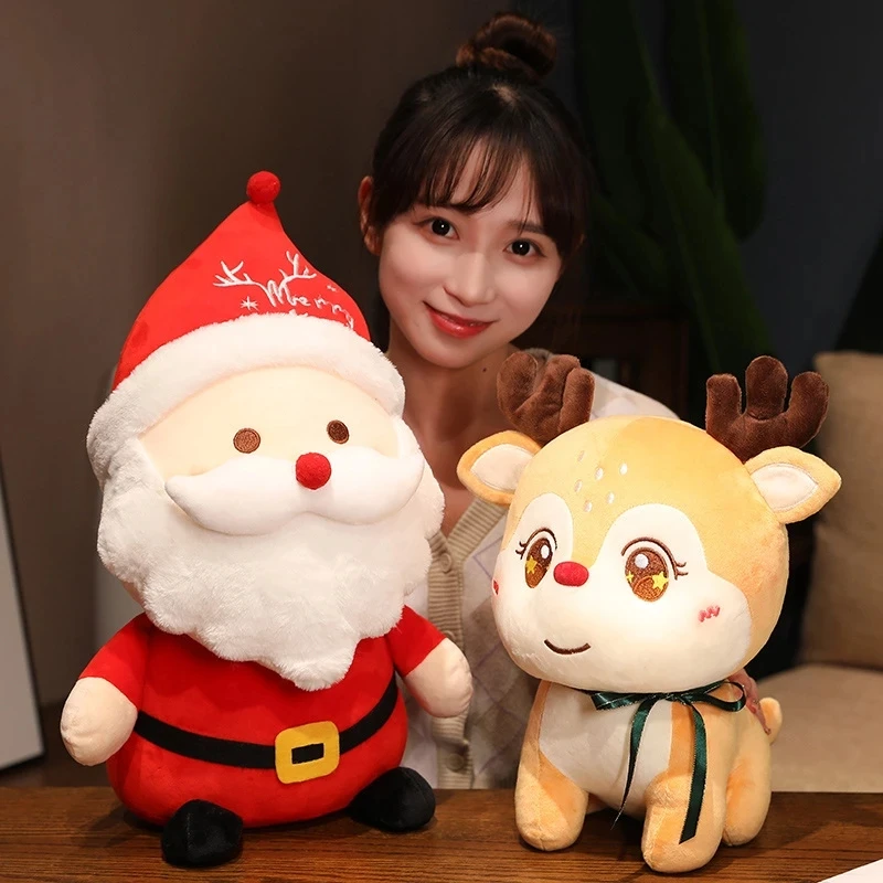 

22-45CM Cartoon Cute Santa Claus Plush Toy Stuffed Elk Animal Pillow Dolls Pendant Christmas Gifts For Children Birthday Decor