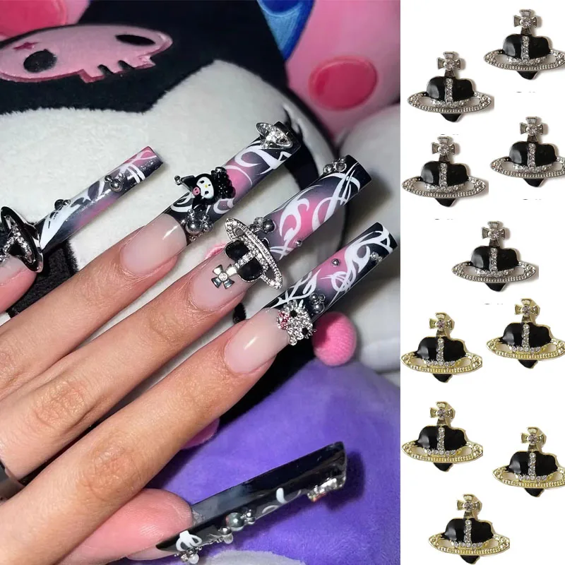 

Planet Cross Shapes Nail Art Charms 3D Metal Glitter Nail Art Manicure Decoration Press On Acrylic Nails Supply
