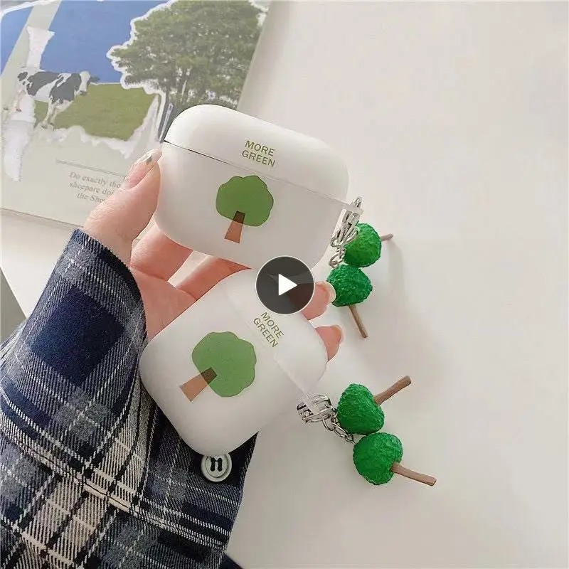 

Simple Green Tree Soft Headphone Cover Convenient Durable Wireless Earphone Cover Multi-color Office Accessories Lovely Stable