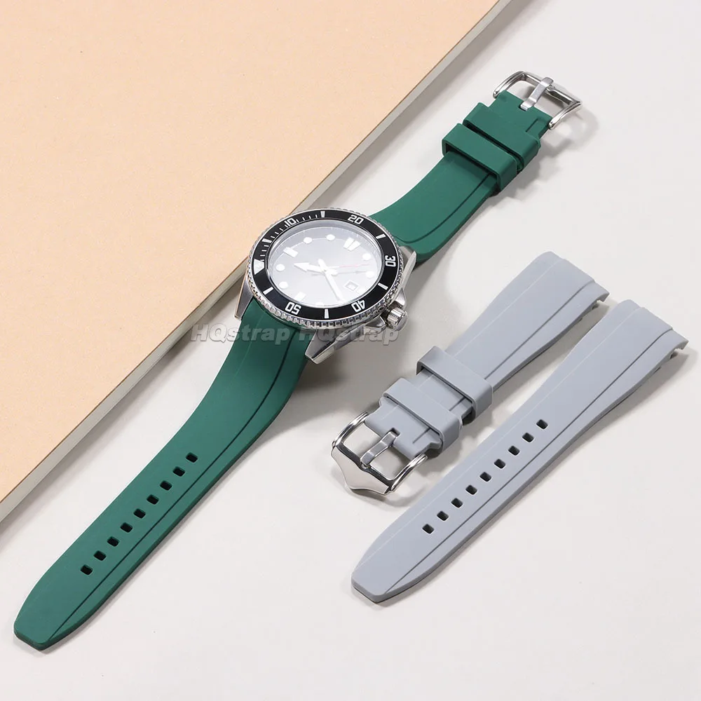 Фото Мягкий силиконовый ремешок 20 мм 22 мм для Swatch для Omega MoonSwatch, водонепроницаемый ремешок для часов, высококачественный резиновый браслет с изогнутым концом №3