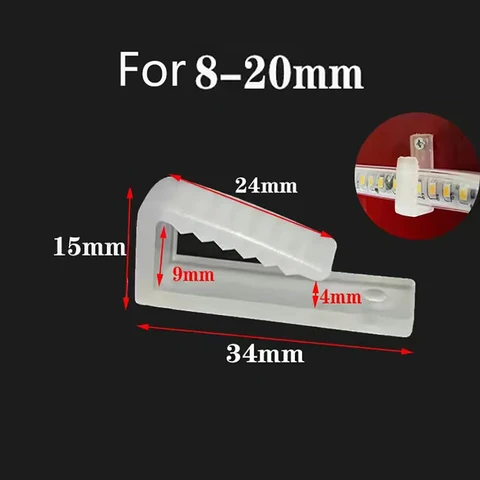 Универсальный светодиодный разъем, фиксирующий держатель светодиодов, крепежные зажимы для светодиодной ленты шириной 8-20 мм, неоновые светодиодные ленты RGB, аксессуары для освещения