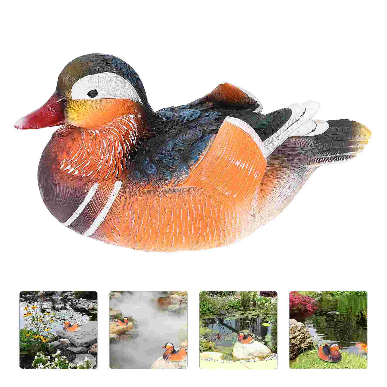 

Simulated Animal Ornaments Resin Flowers Pots Outdoor Statue Simulation Mandarin Figurine Fountain Decor
