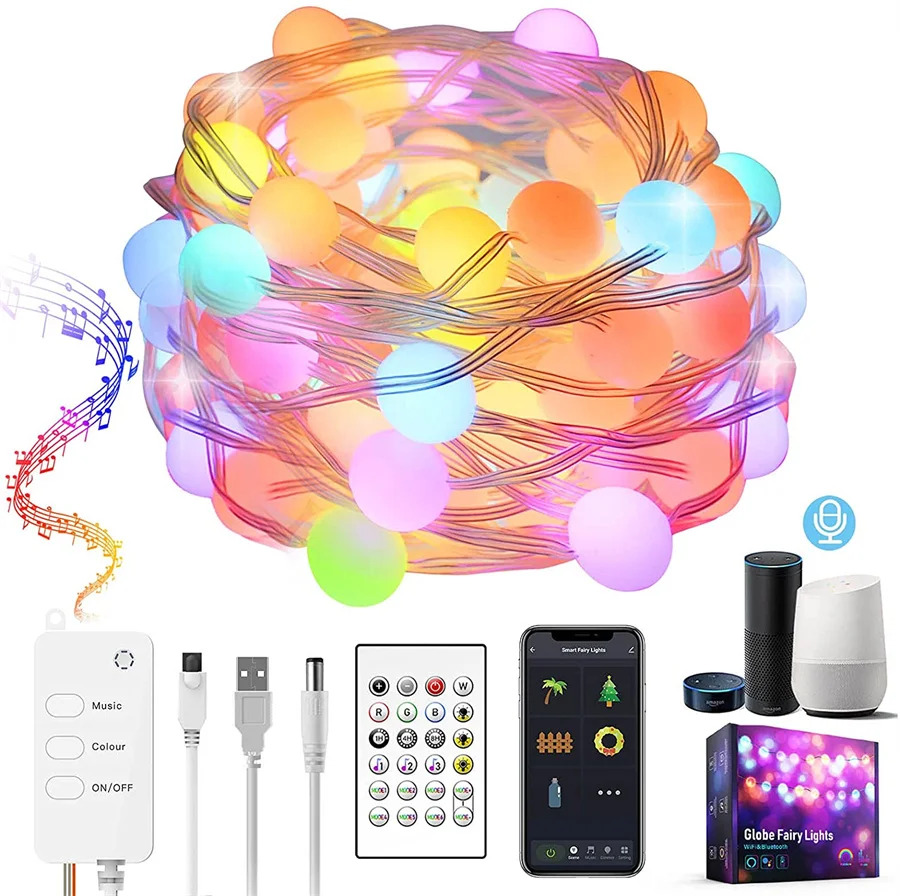 

Умная уличная гирлянда с Wi-Fi и Bluetooth, 10 м